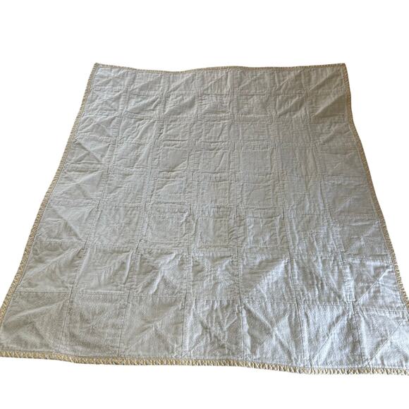 Baby Blanket Vintage Handmade Quilted Crib Throw Cotton‎ Yellow Multicolor Kids - Picture 3 of 7